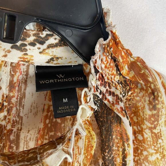 Worthington Women Sleeveless Mock Neck Blouse With Size M - Picture 3 of 6